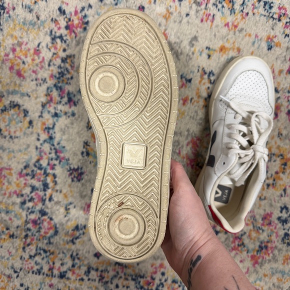 Veja White Red Blue V 10 Leather Sneakers‎ - Picture 7 of 9